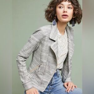 Anthropologie By Anthropologie Caitlin Knit Asymmetrical Moto Jacket Size XSmall